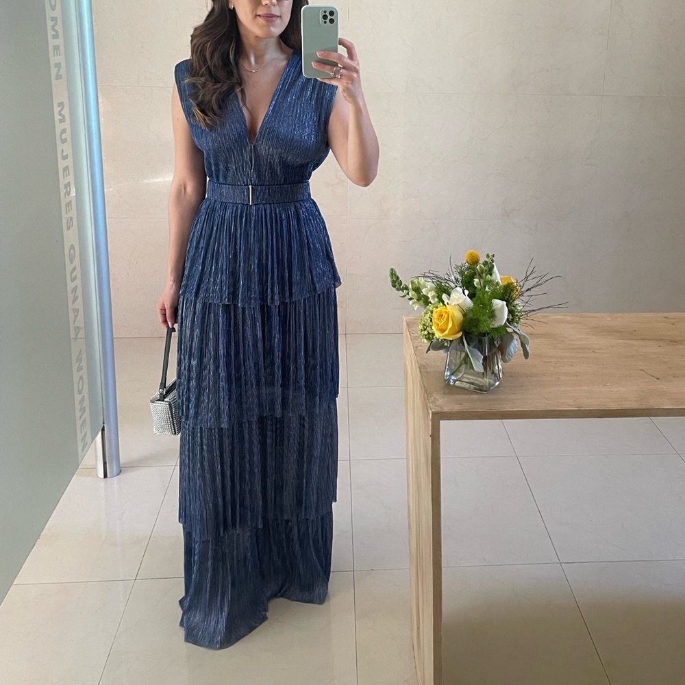 Sabina Musayev blue dress